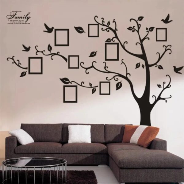Large 3d Diy Photo Tree Wall Decals (200x250cm / 79x99in), Black Pvc Adhesive Family Stickers For Home Decor And Mural Art (random Color) - Image 5