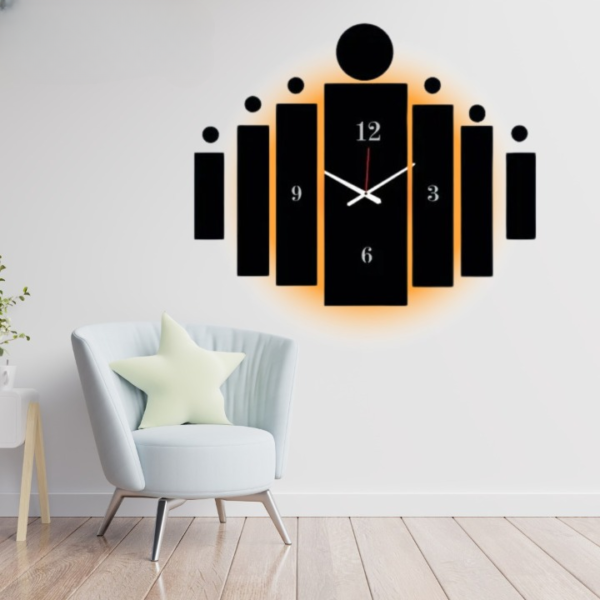3d Tile Wall Clock | Wooden Tile Wall Clock Frame Wall Decoration  Attractive Wooden Wall Art