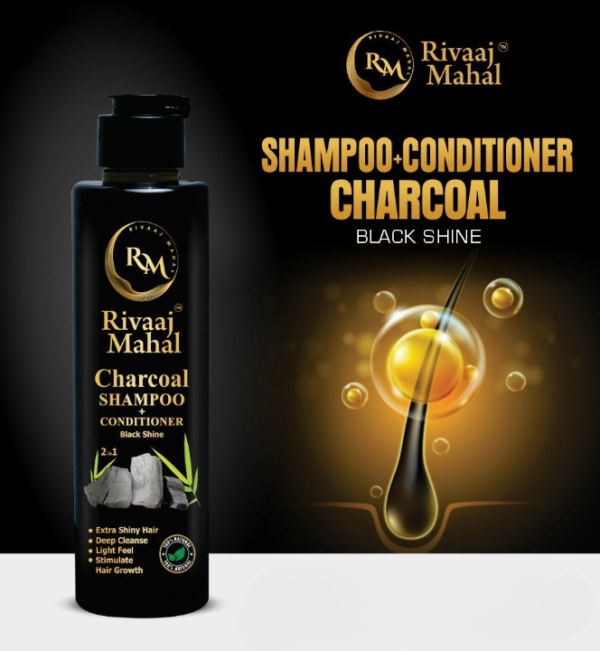 Rivaaj Mahal Charcoal Shampoo + Conditioner [200ml] | Black Shine