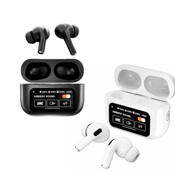 A9 Pro Earbuds Anc/enc Touch Screen Display Noise Reduction Wireless Earbuds For Android & Ios A9 Pro Apple AirpodsAnc/enc Zhongkelqnxun Touch Control Bt 5.4 Earbuds
