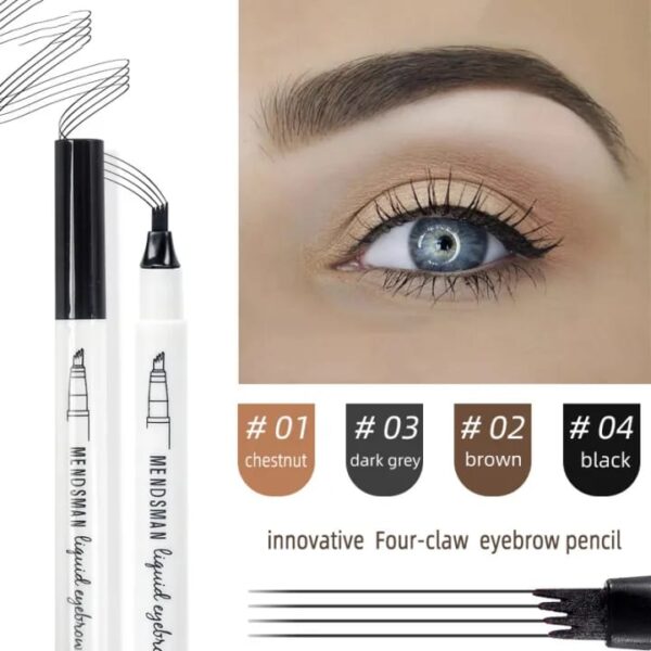 4 Tip Waterproof Eyebrow Pen Tattoo Tint Fine Sketch Liquid Creates Natural Makeup Effect
