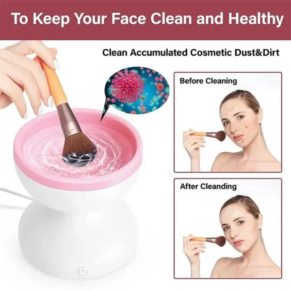 Electric Makeup Brush Cleaner Machine Gentle And Efficient Cleaning Usb Powered Electric Scrubber Makeup Supply - Image 5