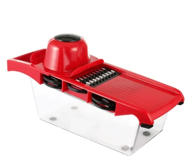 10 In 1 Mandolin Slicer Vegetable Cutter With Stainless Steel Blade Manual Potato Peeler Carrot Cheese Grater Nicer Kitchen Tool – Mandolin Vegetable Cutter – Red Color - Image 4