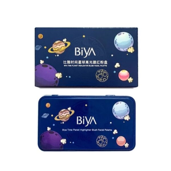 3 In 1 Colors Facial Blush Gradual Powder Blusher Shimmer Highlighter Three-dimensional Brightening Powder Blusher Palette – Biya Korean Highlighter & Blush Palette - Image 2