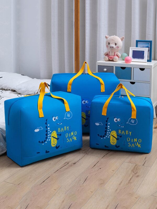 Storage Bags Cartoon Pattern Double Zipper 120 Gsm ( Random Color ) - Image 4