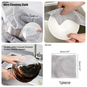 (pack Off 10) Dish Washing Cleaning Cloth | Wire Dish Washing Rugs For Kitchen Dishes