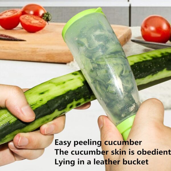 Stainless Steel Multifunctional Vegetable Fruit Peeler With Storage Box –  carrot Peeler Stainless – Veggie Peeler Kitchen Gadgets – Potatoes Cucumber Vegetables Carrot Peeler ( Random Color ) - Image 2