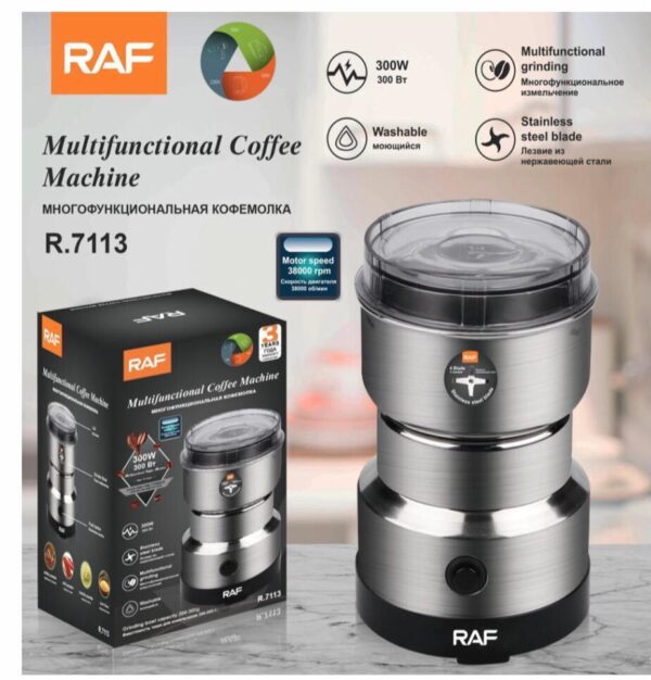 ( Nw000438 ) Raf Multi Purpose Electric Coffee Grinder Automatic Coffee Spice Bean Grinder Stainless Steel - Image 5