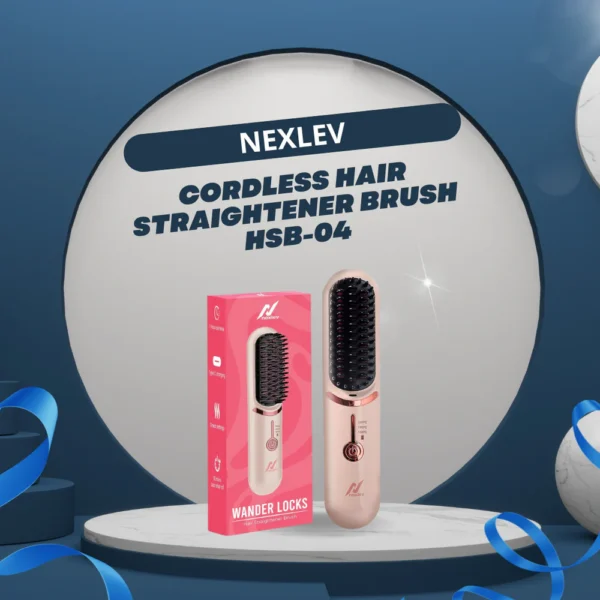 Compact And Portable Hair Styling: Nexlev Hsb-04 Cordless Hair Straightener Brush - Image 2