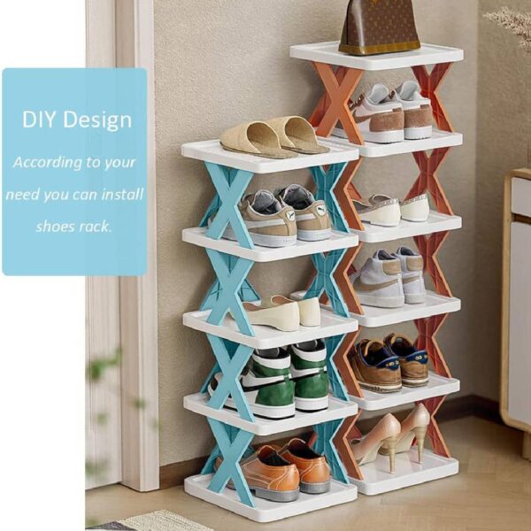 New Arrival Stackable Shoe Rack – Multi-layer Plastic Shoe Organizer For Entryway | Space-saving Storage Cabinet (4, 5, 6 Layers) - Image 2