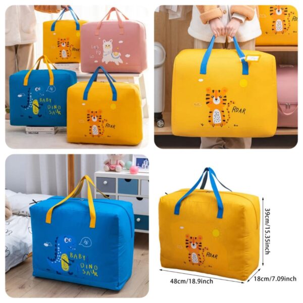 Storage Bags Cartoon Pattern Double Zipper 120 Gsm ( Random Color ) - Image 5