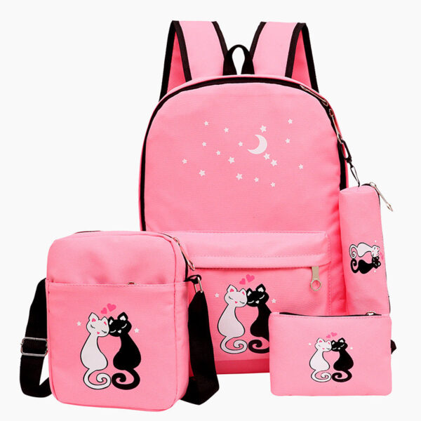 4-piece School Bag Set/ Backpack Children School Bags For Girls Boys Canvas School Bag Fashion Kids - Image 6