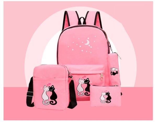 4-piece School Bag Set/ Backpack Children School Bags For Girls Boys Canvas School Bag Fashion Kids - Image 5