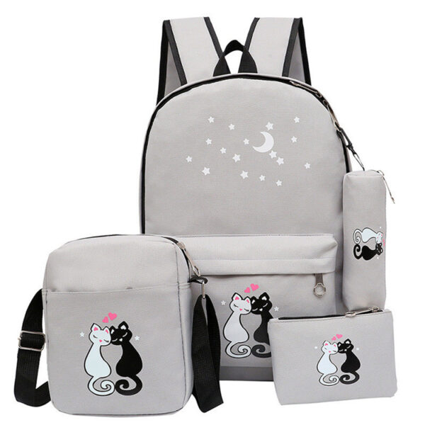 4-piece School Bag Set/ Backpack Children School Bags For Girls Boys Canvas School Bag Fashion Kids - Image 3