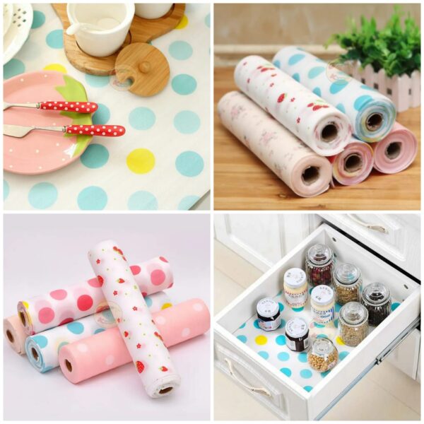 1 Roll – Kitchen Polka Foamic Sheet ( 45 X 150cm ) ( Random Design )