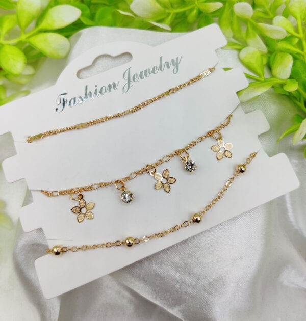 Imported Triple-layered Adjustable Bracelet Set | Best Quality Artificial Bracelet For Girls & Women | Bracelet For Every Occasion | Elegant Design - Image 4