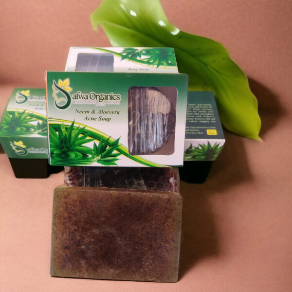 Safwa Organics Neem & Aloe Vera Handmade Soap – Acne-fighting Natural Cleanser 100g - Image 2