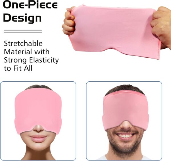 Migraine Relief Cap – Headache Relief Hat For Migraine Relief, Tension, One Size Fits All Headache Cap With Reusable Ice Gel Pack For Puffy Eyes, Stress Relief ( Random Color ) - Image 2