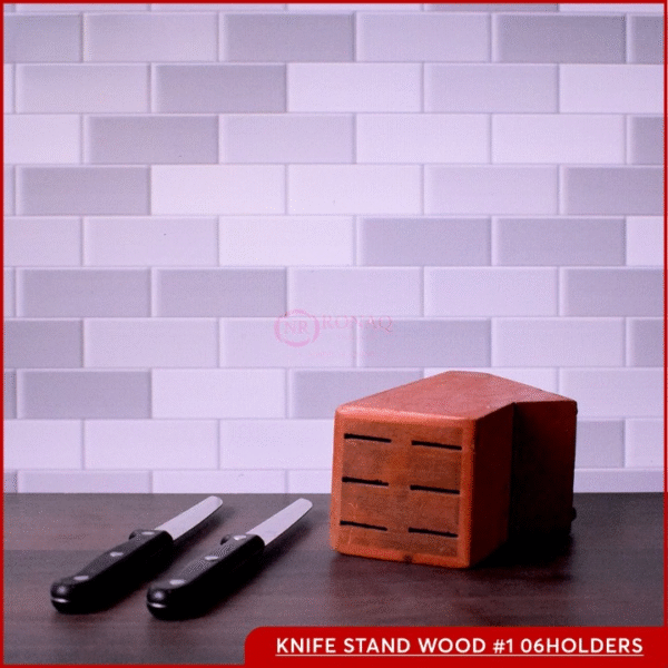 Knife Stand Wood Organize And Display Your Knives With Style | Wooden Knife Holder Block Stand Organizer For Kitchen Knife Storage Rack Durable Wood Design - Image 5