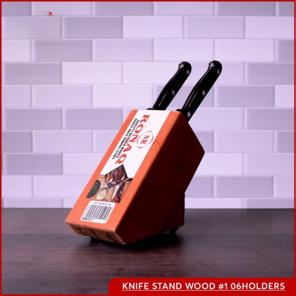 Knife Stand Wood Organize And Display Your Knives With Style | Wooden Knife Holder Block Stand Organizer For Kitchen Knife Storage Rack Durable Wood Design - Image 3