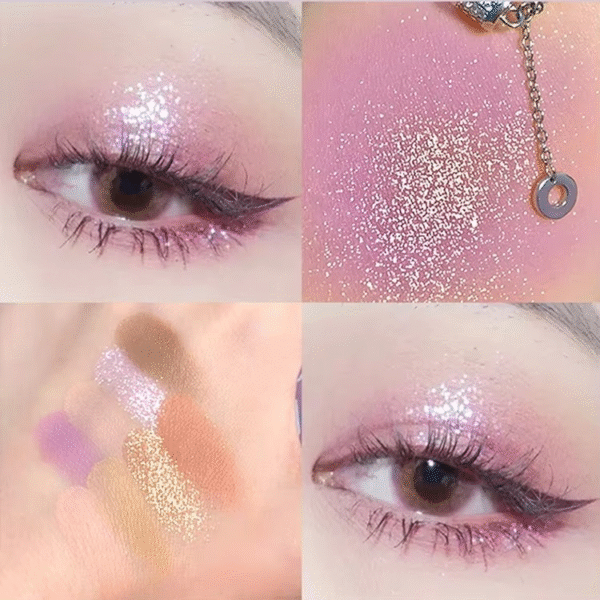 08 Colors Biya Star Flash Eight-color Eye Shadow Palette Matte Pearl Light Fine Color Milk Tea Earth Niche Glitter Eye Shadow – 8 Colors Korean Trending Eye Shadow Palette - Image 3