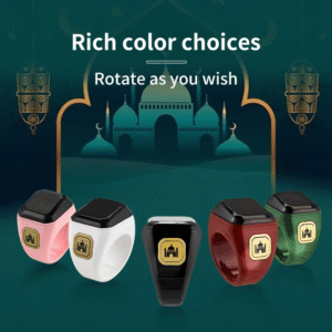 Muslim Smart Ring Islamic Gifts Electronic Tally Zikr Counter Digital Tasbeeh Ring Qibla Zikr Ring – Smart Tasbih Zikr Ring, Muslim Prayer, Prayer Timing Reminder – Random Color