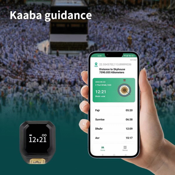 Muslim Smart Ring Islamic Gifts Electronic Tally Zikr Counter Digital Tasbeeh Ring Qibla Zikr Ring – Smart Tasbih Zikr Ring, Muslim Prayer, Prayer Timing Reminder – Random Color - Image 2