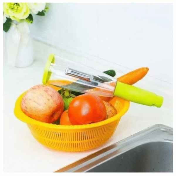Stainless Steel Multifunctional Vegetable Fruit Peeler With Storage Box –  carrot Peeler Stainless – Veggie Peeler Kitchen Gadgets – Potatoes Cucumber Vegetables Carrot Peeler ( Random Color ) - Image 8