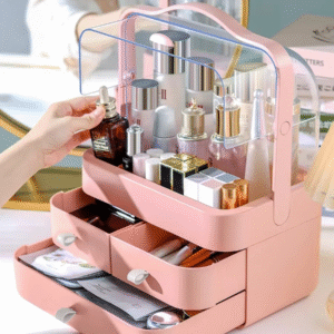 Multi-functional Acrylic Cosmetic Organizer With Multiple Drawers – Elegant Storage Solution For Makeup, Skincare Products, And Beauty Accessories – Random Color