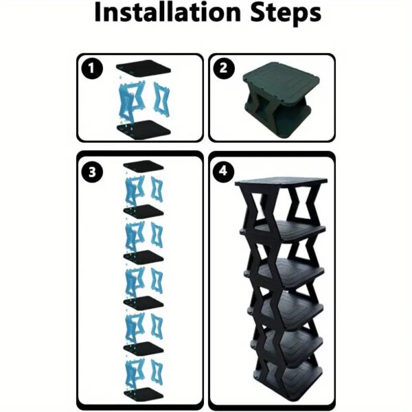 6 Floor Shoe Rack – 6 Tier Shoe Rack – Shoe Rack- Unique X Design Shoe Rack- High Quality – Without Box - Image 4