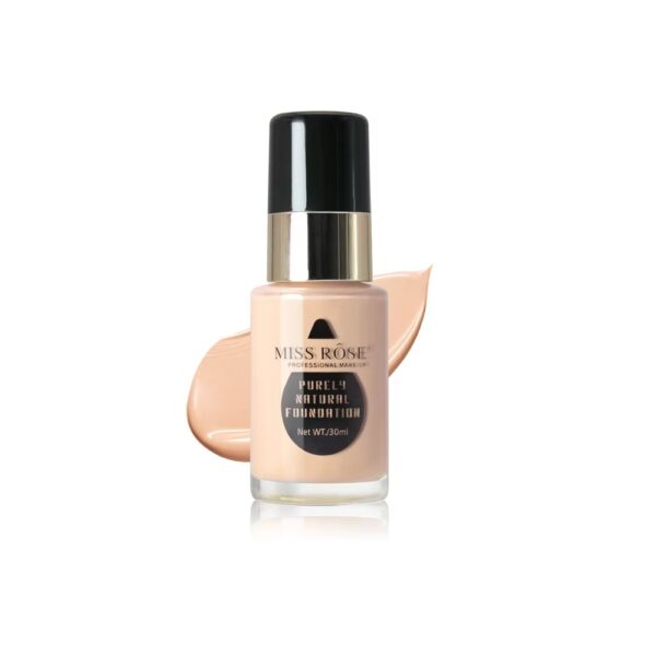 Miss Rose Purely Natural Liquid Foundation – Professional Long-lasting Make-up For Flawless Coverage, Lightweight, Breathable, Smooth Finish, All Skin Types – 30 Ml | Foundation - Image 3