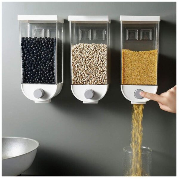 Wall-mounted Dry Food Dispensers For Organized Kitchens, Featuring Clear Containers -random Color | Food Storage Box 1500 Ml - Image 4
