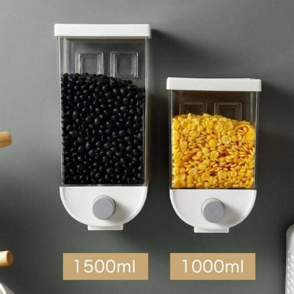 Wall-mounted Dry Food Dispensers For Organized Kitchens, Featuring Clear Containers -random Color | Food Storage Box 1500 Ml - Image 3