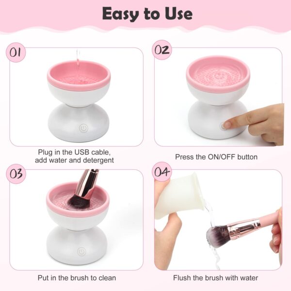Electric Makeup Brush Cleaner Machine Gentle And Efficient Cleaning Usb Powered Electric Scrubber Makeup Supply - Image 3