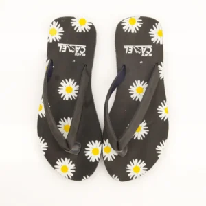 009 Flower Print Daisy Flip Flop Slippers