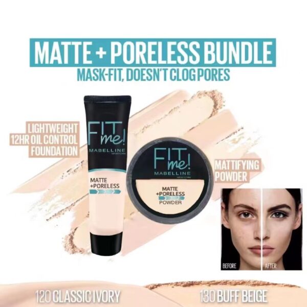2-in-1 Makeup Deal – Liquid Foundation & Face Powder Combo For Smooth, Flawless Finish – Budget-friendly Beauty Set – Ivory Shade - Image 3