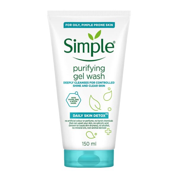 Simple Daily Skin Detox Purifying Gel Facial Wash – 150ml - Image 2