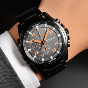 Stainless Steel Men’s Watch – Waterproof, Sporty Design With Box