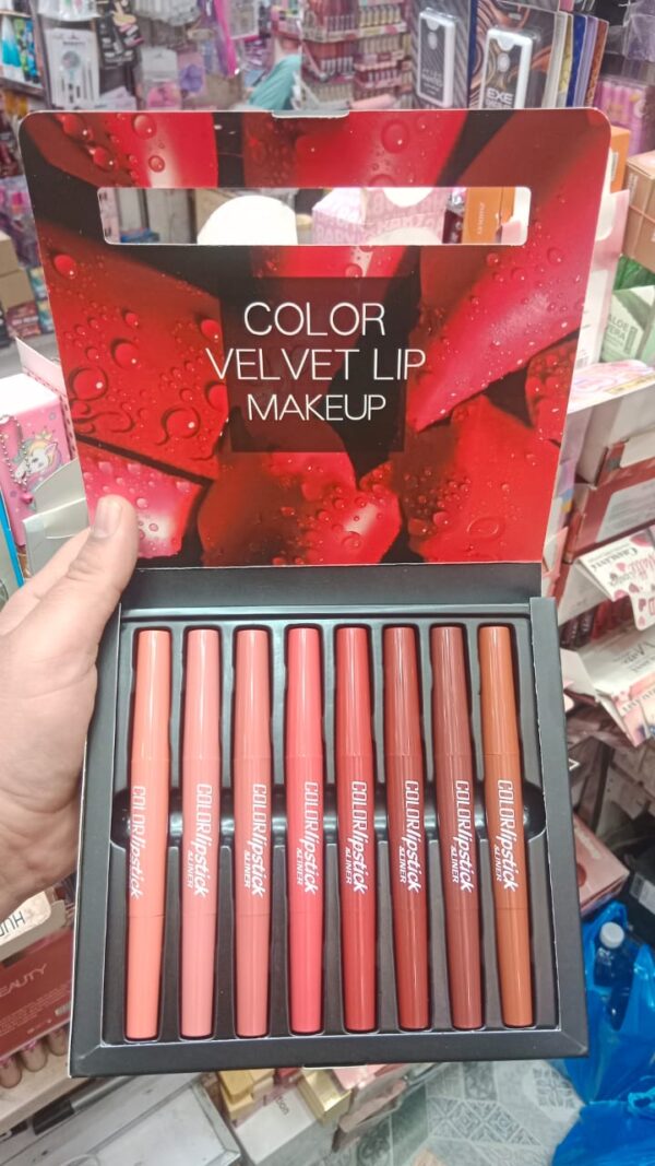 Pack Of 8 2-in-1 Matte Lipstick And Lip Liner Set, Waterproof Long Lasting Makeup Lipliner Pen Set For Women - Image 2