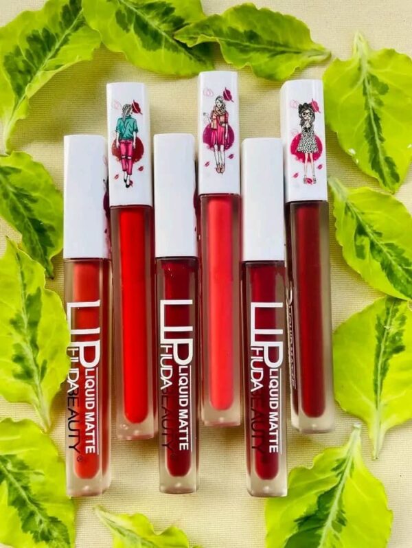 6-piece Matte Lip Gloss Set – Multicolor Shades, Long-lasting Liquid Formula, Velvet Finish – Random Shades (without Box) - Image 3