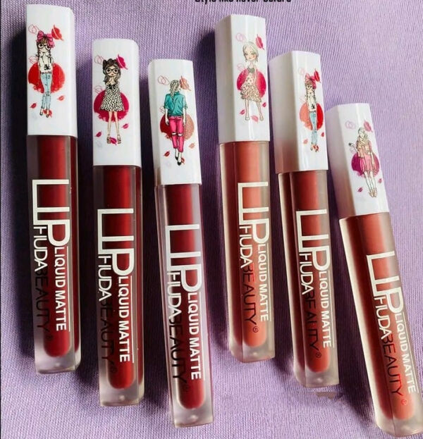 6-piece Matte Lip Gloss Set – Multicolor Shades, Long-lasting Liquid Formula, Velvet Finish – Random Shades (without Box) - Image 4