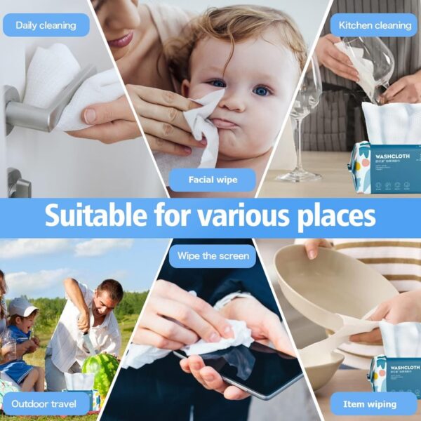 Disposable Face Towel – 70 Pcs Ultra Soft, Thickened Cotton Tissues | Lint-free, Multi-purpose Facial Dry Wipes For Skincare, Makeup Removal & Cleansing - Image 2