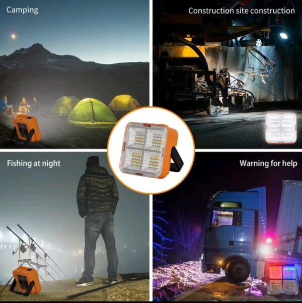 Outdoor Portable Led Solar Floodlight – Rechargeable 500w Spotlight Lantern For Camping, Emergency & Search Lighting - Image 2