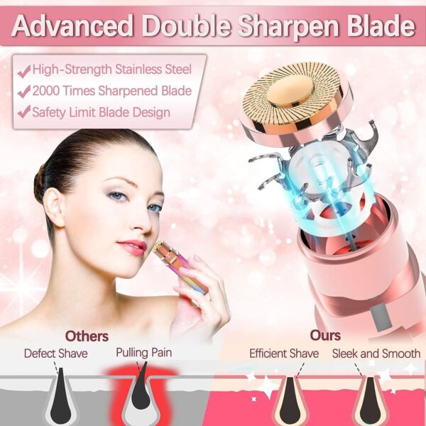 2 In 1 Electric Eyebrow Trimmer And Shaver, Flawless Hair Remover 2 In 1 Hair Remover Trimmer For Women, Flawless Facial Machine Razor, Painless Eyebrow Removal (rechargeable) - Image 2