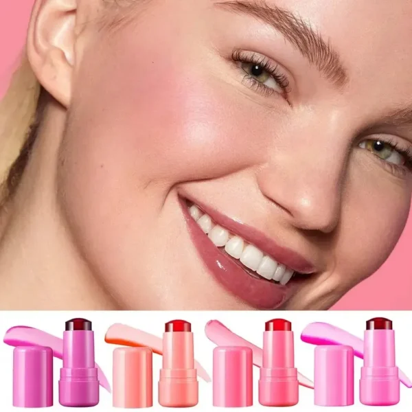 High-pigment Matte Blush Stick – Long-lasting, Water-resistant & Blendable Contour Balm – Random Shades