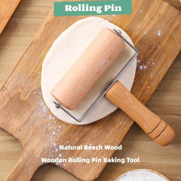 2pcs Wooden Rolling Pin For Baking – Hand Push Dough Roller With Non-stick Surface, Lightweight & Kid-friendly - Image 7