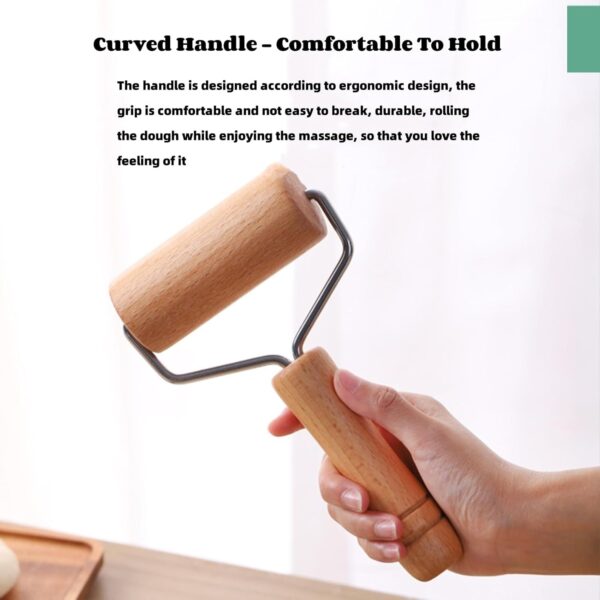 2pcs Wooden Rolling Pin For Baking – Hand Push Dough Roller With Non-stick Surface, Lightweight & Kid-friendly - Image 2
