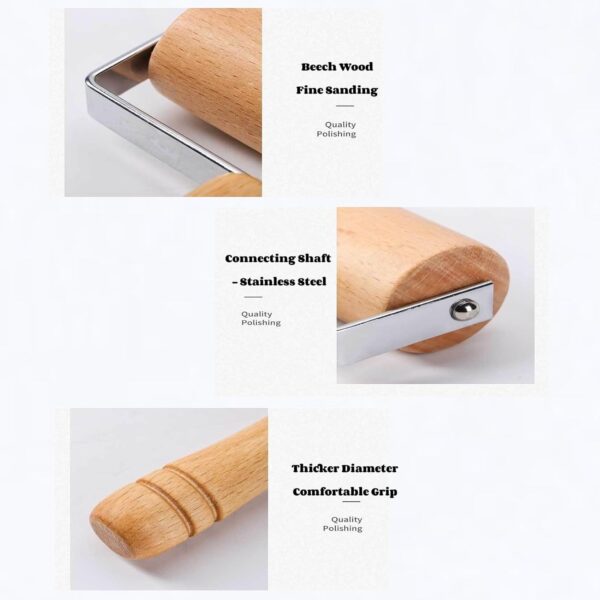 2pcs Wooden Rolling Pin For Baking – Hand Push Dough Roller With Non-stick Surface, Lightweight & Kid-friendly - Image 3