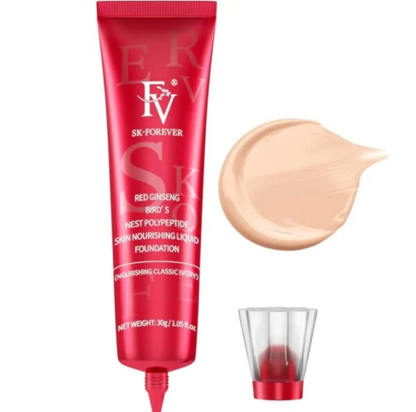 Fv Sk-forever Liquid Foundation – Lightweight Oil-control Formula With Peptides & Bird’s Nest Extract – Nourishing Ivory Shade Base Makeup (30g Tube) - Image 2
