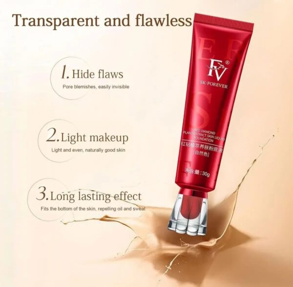 Fv Sk-forever Liquid Foundation – Lightweight Oil-control Formula With Peptides & Bird’s Nest Extract – Nourishing Ivory Shade Base Makeup (30g Tube) - Image 3